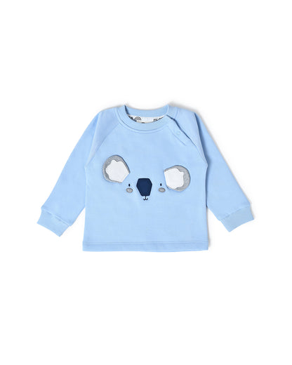 Mi Arcus Blue Sweatshirt & Pajama Set-Printed-Cotton-For Infants