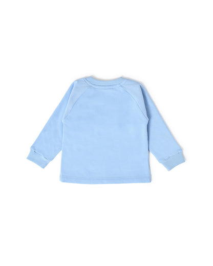 Mi Arcus Blue Sweatshirt & Pajama Set-Printed-Cotton-For Infants