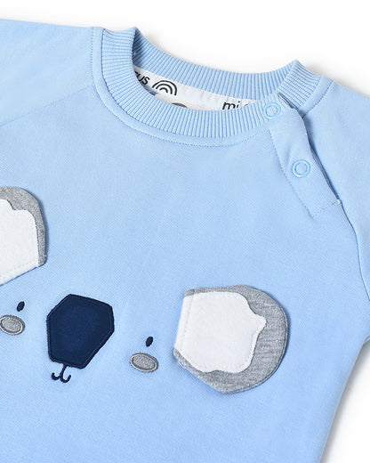 Mi Arcus Blue Sweatshirt & Pajama Set-Printed-Cotton-For Infants