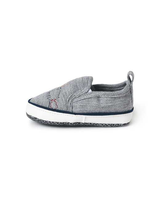 Mi Arcus Grey Booties-Woven-Cotton-For Infants