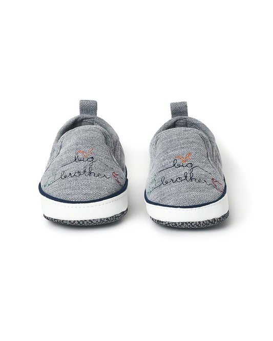 Mi Arcus Grey Booties-Woven-Cotton-For Infants