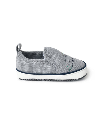 Mi Arcus Grey Booties-Woven-Cotton-For Infants