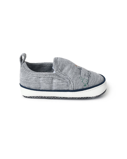 Mi Arcus Grey Booties-Woven-Cotton-For Infants