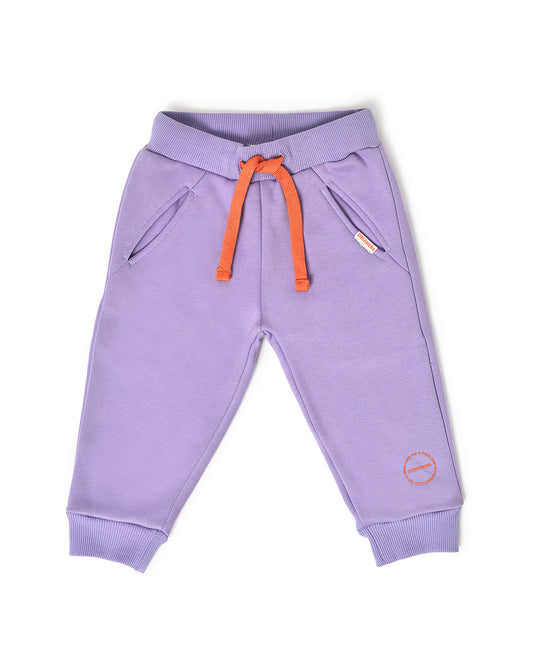 Mi Arcus Purple Joggers-Solid-Cotton-For Infants