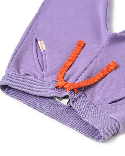 Mi Arcus Purple Joggers-Solid-Cotton-For Infants