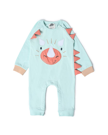 Mi Arcus Blue Rhino Sleepsuit-Printed-Cotton-For Infants