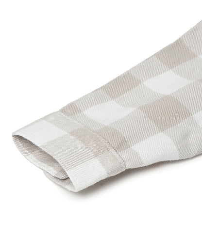 Mi Arcus Beige Shirt-Checkered-Cotton-For Infants