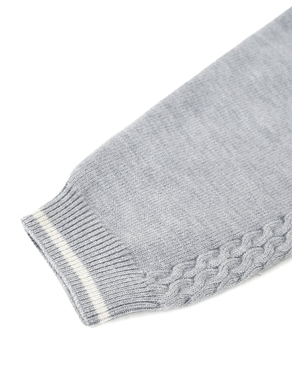 Mi Arcus Grey Sweater-Checkered-Viscose-For Infants