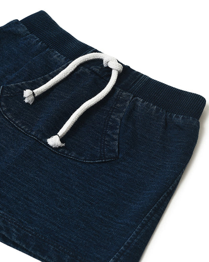 Mi Arcus Yellow & Blue T-shirt & Shorts Set-Striped-Cotton-For Infants