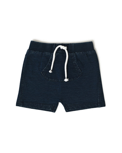 Mi Arcus Yellow & Blue T-shirt & Shorts Set-Striped-Cotton-For Infants