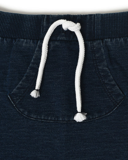 Mi Arcus Yellow & Blue T-shirt & Shorts Set-Striped-Cotton-For Infants