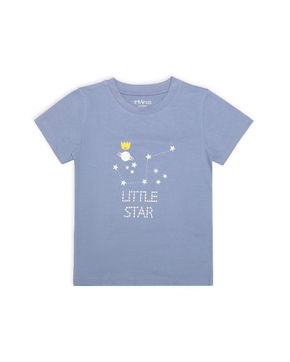 Mi Arcus Blue T-shirt-Galaxy Printed-Cotton-For Infants