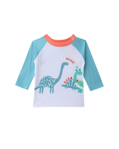 Mi Arcus Blue T-shirts-Dino-Cotton-Pack of 3-For Infants