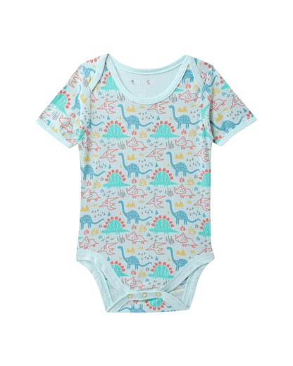 Mi Arcus Dino Blue & Pink Onesie-Printed-Cotton-Pack of 3-For Infants