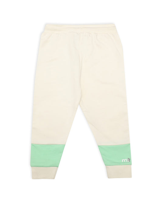 Mi Arcus White & Green Joggers-Solid-Cotton-For Infants