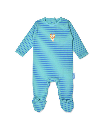 Mi Arcus Blue & Grey Sleepsuit-Printed-Cotton-Pack of 2-For Infants