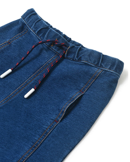 Mi Arcus Blue Denim Joggers-Solid-Cotton-For Infants