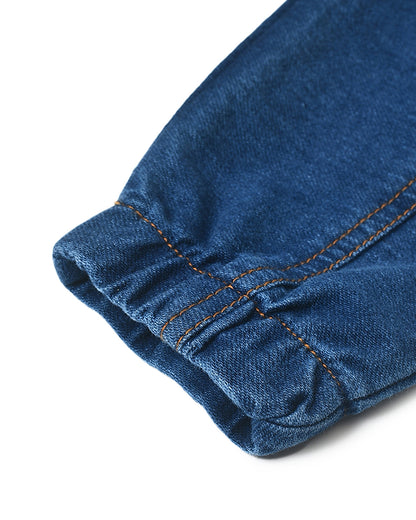 Mi Arcus Blue Denim Joggers-Solid-Cotton-For Infants