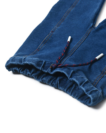 Mi Arcus Blue Denim Joggers-Solid-Cotton-For Infants