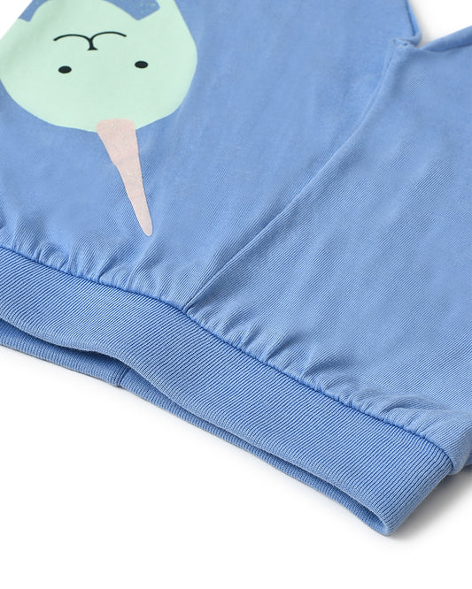 Mi Arcus Blue Pajamas-Printed-Cotton-Pack of 2-For Infants