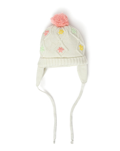 Mi Arcus White Cap-Knitted-Cotton-For Infants