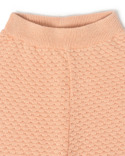 Mi Arcus Peach Sweater with Pajama-Solid-Cotton-For Infants