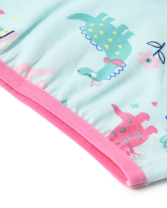 Mi Arcus Blue & Pink Tank Top and Shorts-Printed-Cotton-For Infants