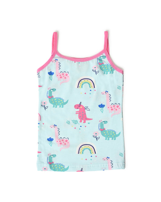 Mi Arcus Blue & Pink Tank Top and Shorts-Printed-Cotton-For Infants