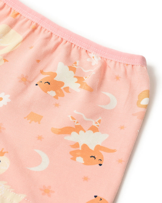 Mi Arcus Pink Tank Top and Shorts-Printed-Cotton-For Infants