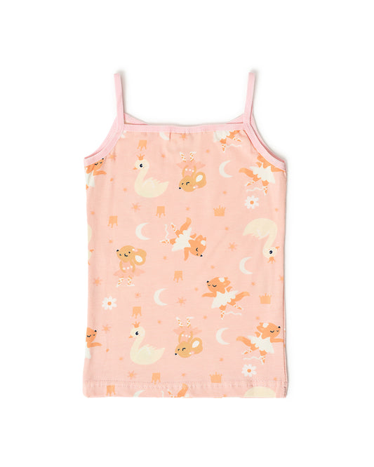 Mi Arcus Pink Tank Top and Shorts-Printed-Cotton-For Infants