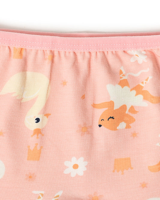 Mi Arcus Pink Tank Top and Shorts-Printed-Cotton-For Infants