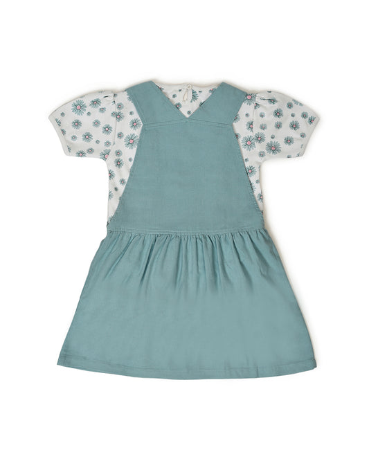 Mi Arcus Blue Frock Dress-Printed-Cotton-For Infants