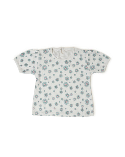 Mi Arcus Blue Frock Dress-Printed-Cotton-For Infants