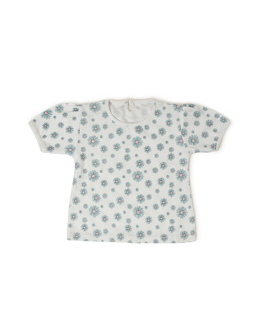 Mi Arcus Blue Frock Dress-Printed-Cotton-For Infants