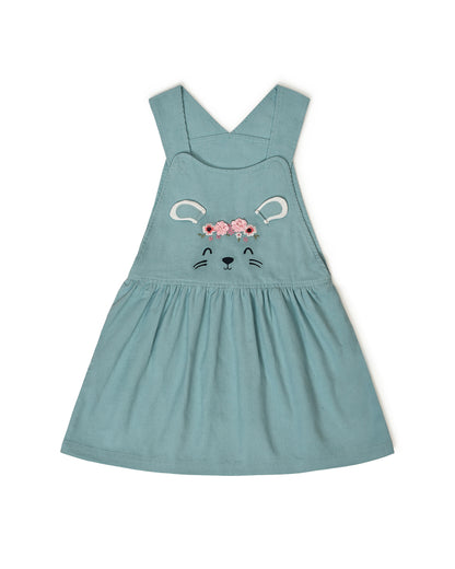 Mi Arcus Blue Frock Dress-Printed-Cotton-For Infants