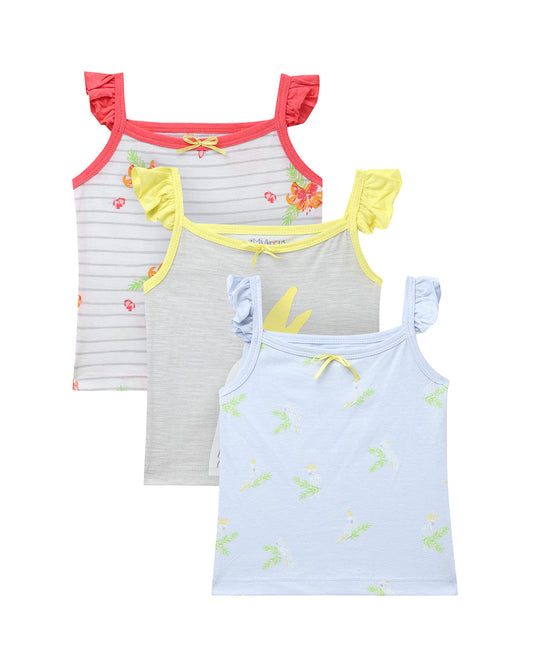 Mi Arcus Multicoloured Vest-Printed-Cotton-Pack of 3-For Infants