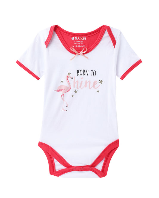 Mi Arcus Multicoloured Flamingo Onesie-Printed-Cotton-Pack of 3-For Infants