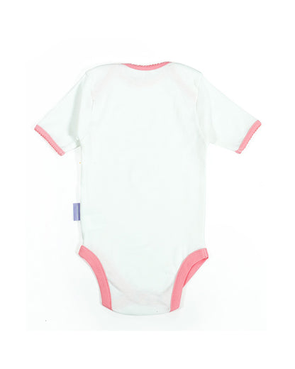 Mi Arcus Pink and White Onesie-Printed-Cotton-Pack of 2-For Infants