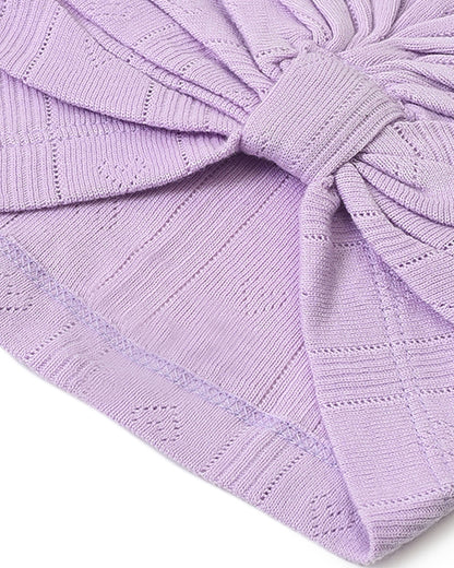 Mi Arcus Lavender Cap, Booties & Mittens Set-Solid-Cotton-For Infants