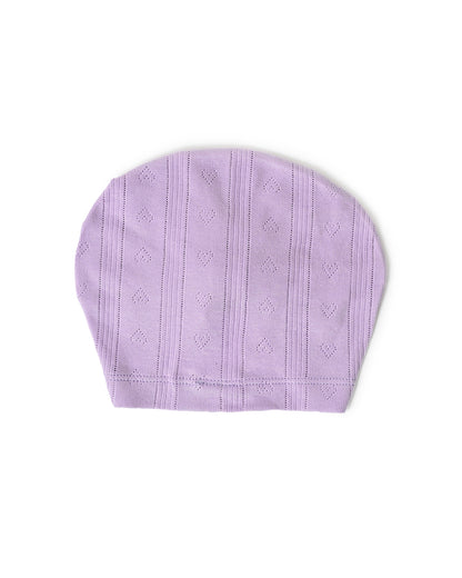 Mi Arcus Lavender Cap, Booties & Mittens Set-Solid-Cotton-For Infants