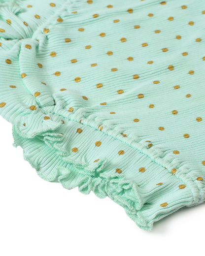 Mi Arcus Green Bloomers-Polka Dots-Cotton-For Infants