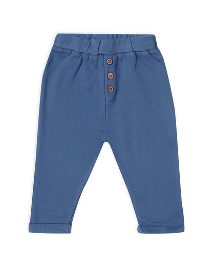 Mi Arcus Blue Frosty Joggers-Solid-Cotton-For Infants