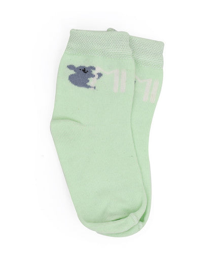 Mi Arcus Blue, Brown & Green Ribbed Socks-Printed-Cotton-Pack of 3-For Infants