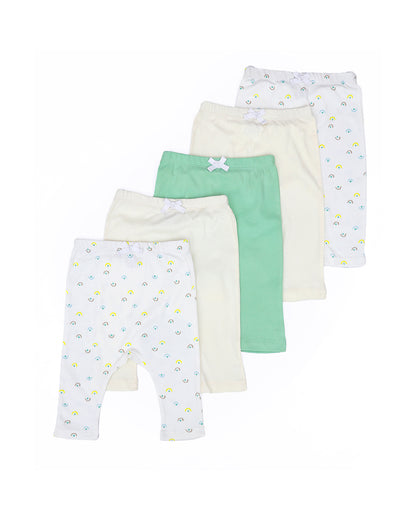 Mi Arcus Multicolored Pajama-Solid-Cotton-Pack of 5-For Infants