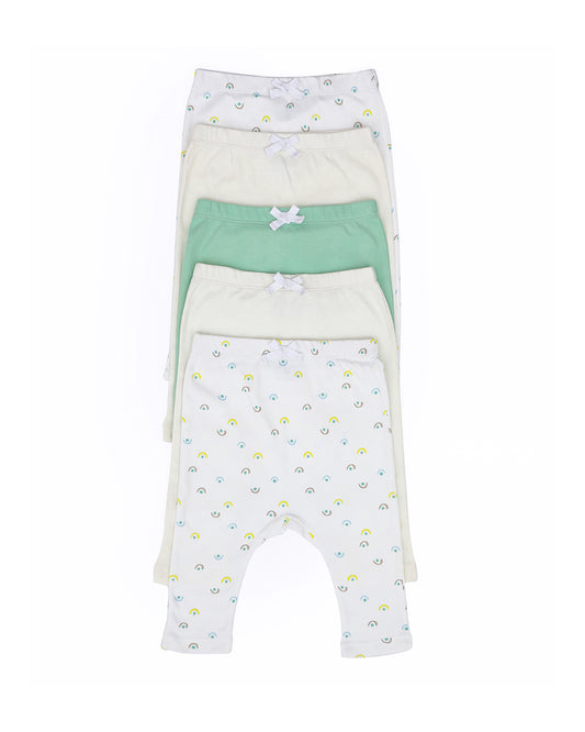 Mi Arcus Multicolored Pajama-Solid-Cotton-Pack of 5-For Infants