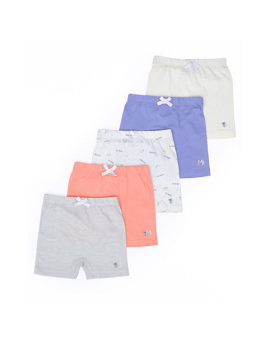 Mi Arcus Multicolored Shorts-Printed-Cotton-Pack of 5-For Infants