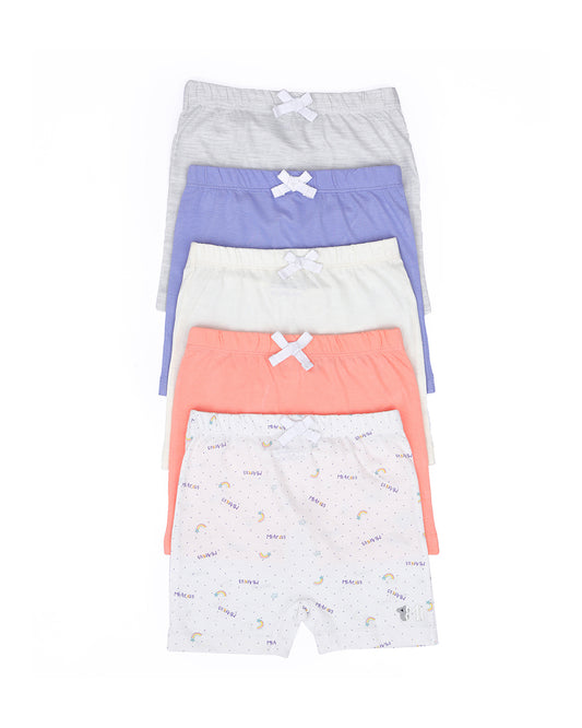 Mi Arcus Multicolored Shorts-Printed-Cotton-Pack of 5-For Infants