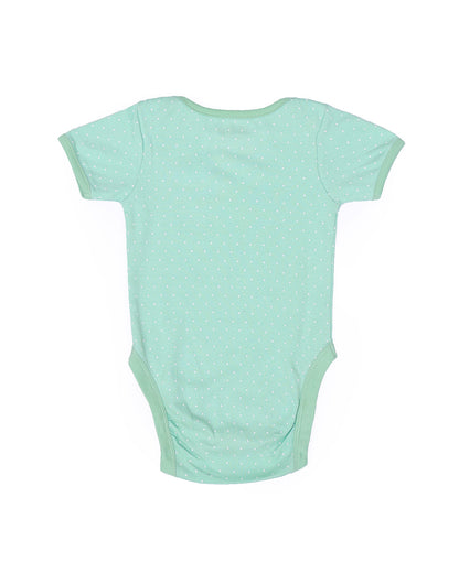 Mi Arcus Green & Off White Onesie-Printed-Cotton-Pack of 2-For Infants