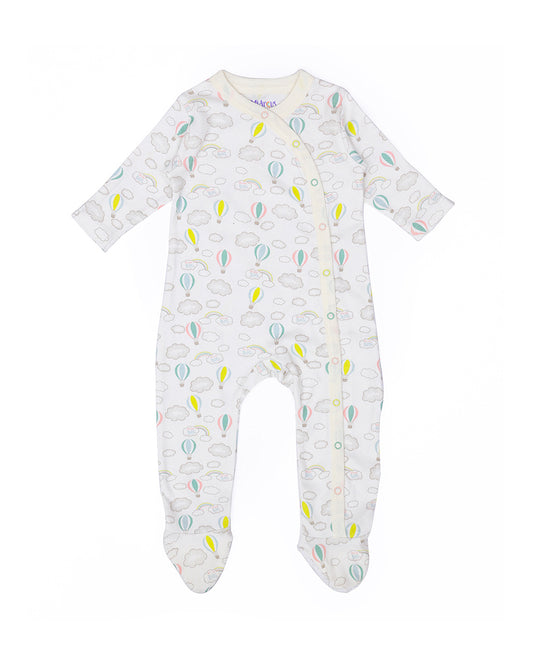 Mi Arcus White & Grey Sleepsuit-Printed-Cotton-Pack of 3-For Infants