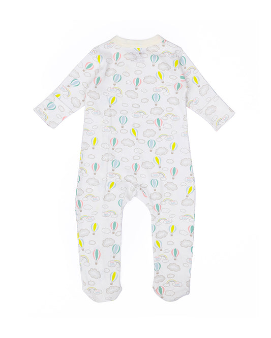 Mi Arcus White & Grey Sleepsuit-Printed-Cotton-Pack of 3-For Infants